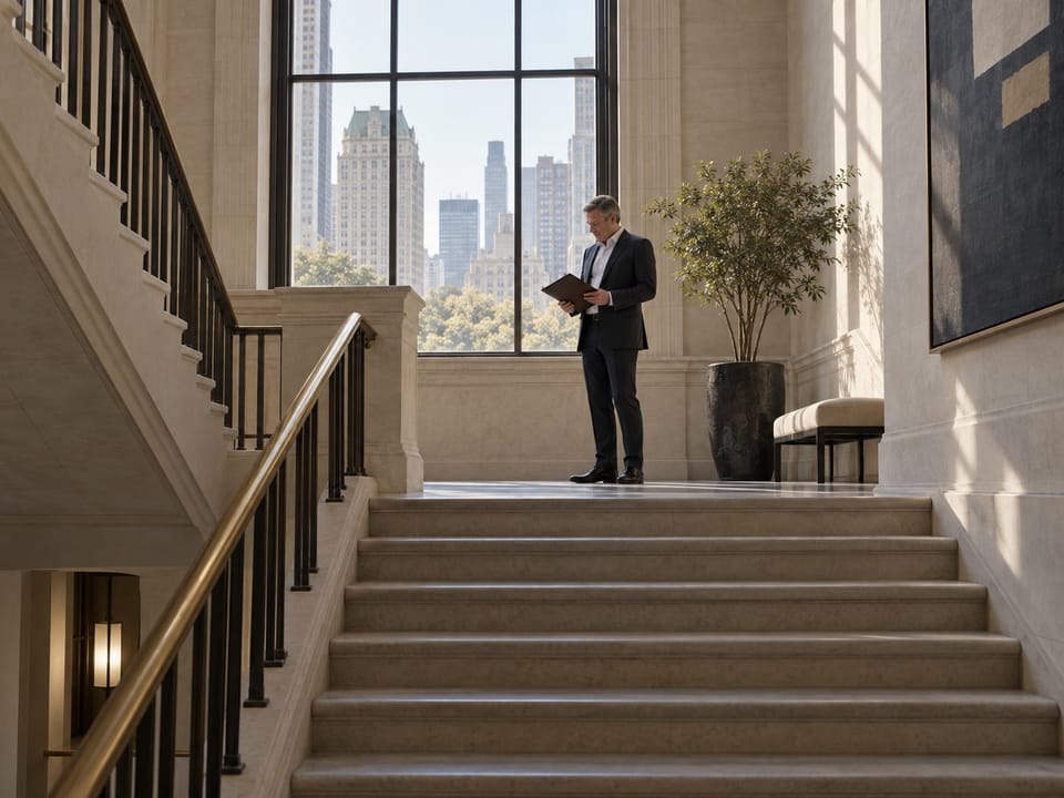 Private Equity executive leadership scene, no logos, no readable text