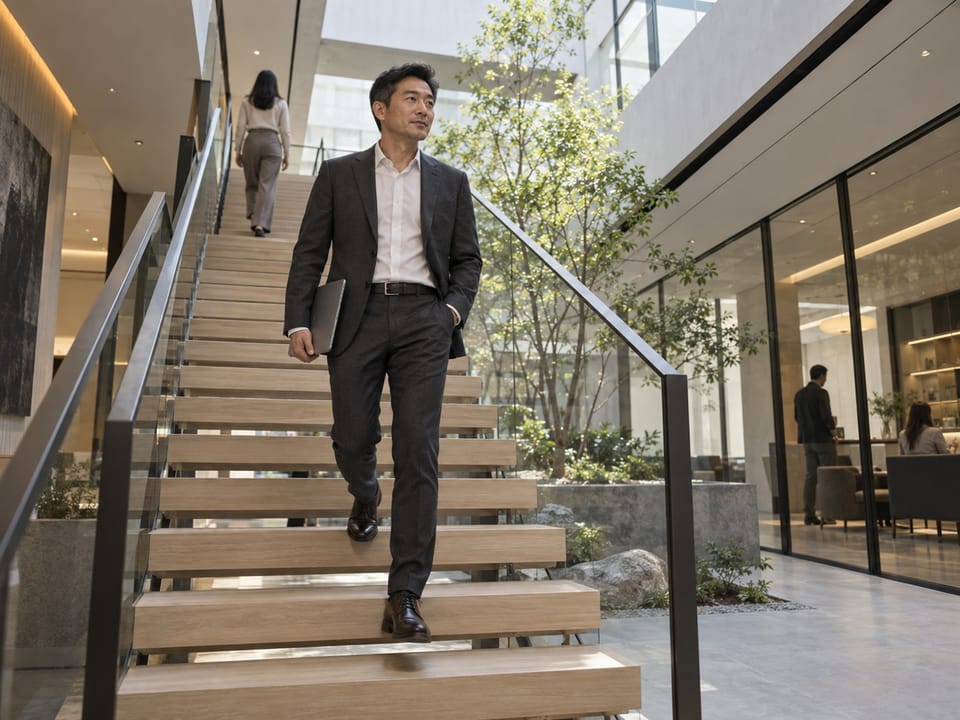 Technology executive leadership scene, no logos, no readable text